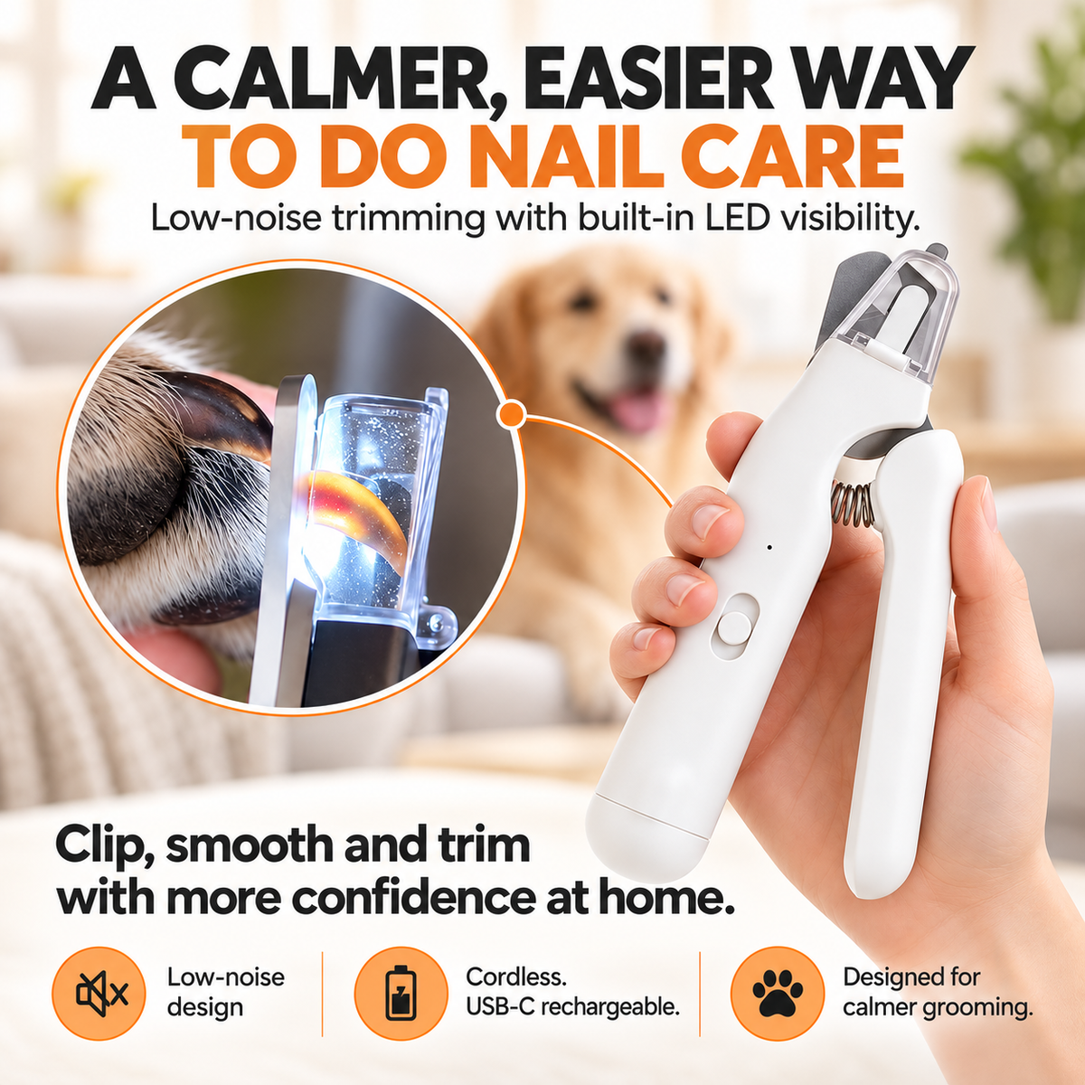 2 In 1 Dog Nail Clippers (Grinder And Clippers)