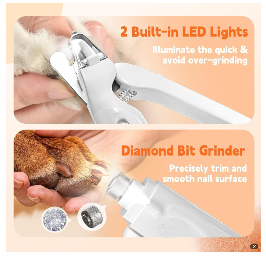 2 In 1 Dog Nail Clippers (Grinder And Clippers)